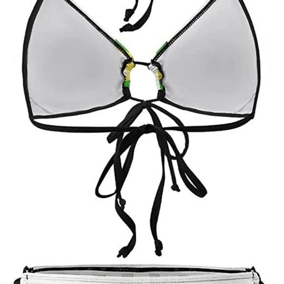 SKT T1 Women's Jamaican Flag Bikini Set Sexy Adjustable Halter Bikini - Picture 6 of 7